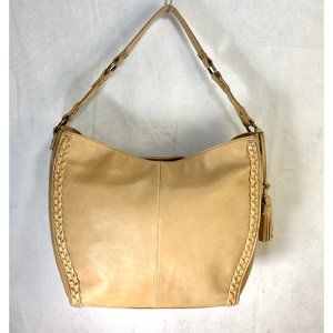 The Sak Silverlake Leather City Shoulder Scotch Braiding Gold Brown MSRP $159